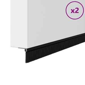 vidaXL Skrūvējami durvju birstes blīvējumi 2 pcs Melna 100 cm