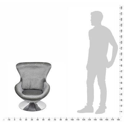 vidaXL atpūtas krēsls, ovāls, sudrabkrāsas