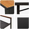 vidaXL Dārza ēdamgalds 7 pcs Melna poliratāns