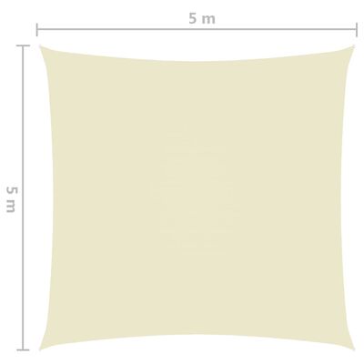 vidaXL saulessargs, 5x5 m, kvadrāta forma, krēmkrāsas oksforda audums