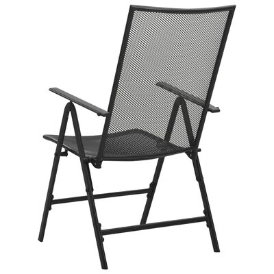 vidaXL saliekami krēsli, 4 gab., pelēki, sieta dizains, tērauds