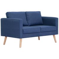vidaXL divvietīgs dīvāns, zils audums