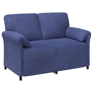vidaXL 2-vietīgs dīvāns Policijas zila 138 x 83 x 95 cm Samts