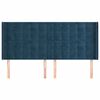 vidaXL galvgalis ar malām, tum&scaron;i zils samts, 183x16x118/128 cm