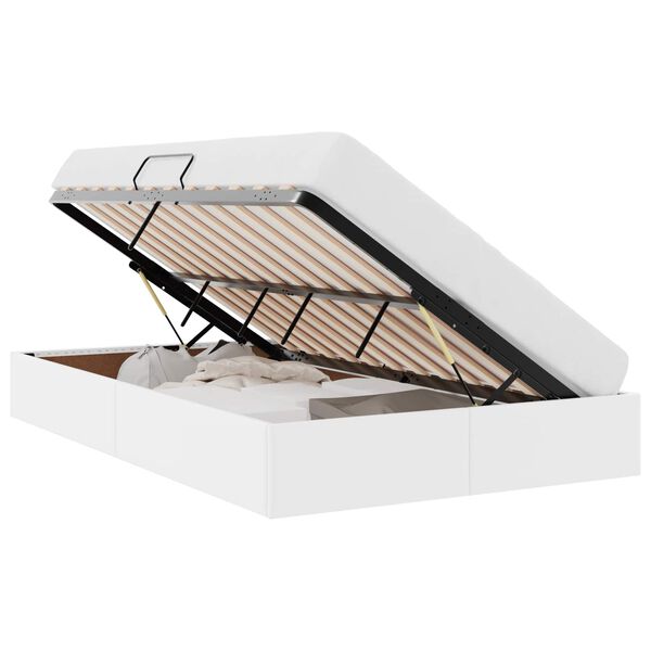 vidaXL Glabā&scaron;anas gulta Tīra balta 120 x 200 cm Mākslīgā āda