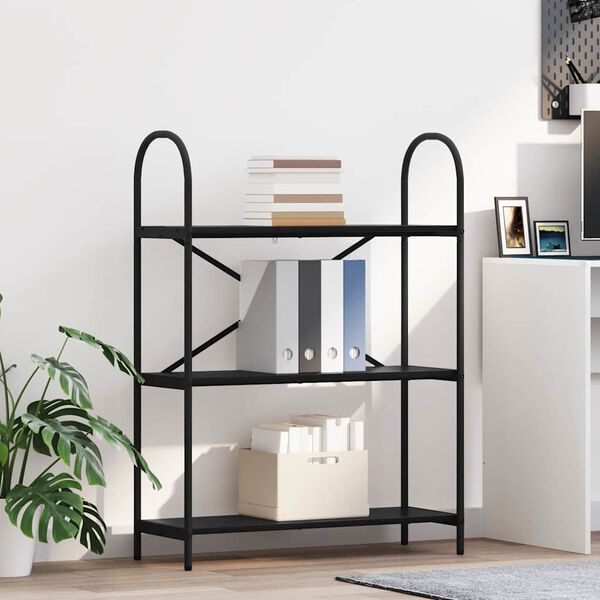 vidaXL Grāmatu plaukts Melns ozolkoks 80 x 30 x 109 cm