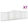 vidaXL arkveida gabiona grozi, 7 gb., 400x50x100/120cm, cinkota dzelzs