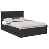 vidaXL Gultas rāmis ar atvilktni Melna 150 x 200 cm Inženieru koks