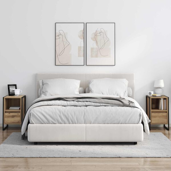 vidaXL Naktsgaldiņ&scaron; 2 pcs Mākslīgā ozola 39,5 x 30 x 50 cm