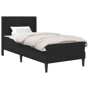 vidaXL Gultas rāmis ar matraci ar galvas klāju Melns 80 x 200 cm Samts