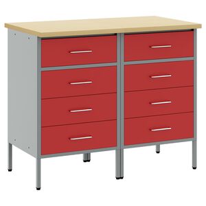 vidaXL Darba skapis 2 gab. Sarkans un pelēks 100 x 55 x 85 cm