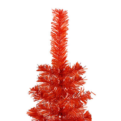 vidaXL izgaismota Ziemassvētku egle, šaura, sarkana, 150 cm