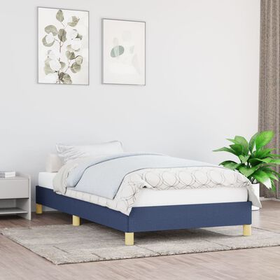 vidaXL gultas rāmis, zils, 90x200 cm, audums