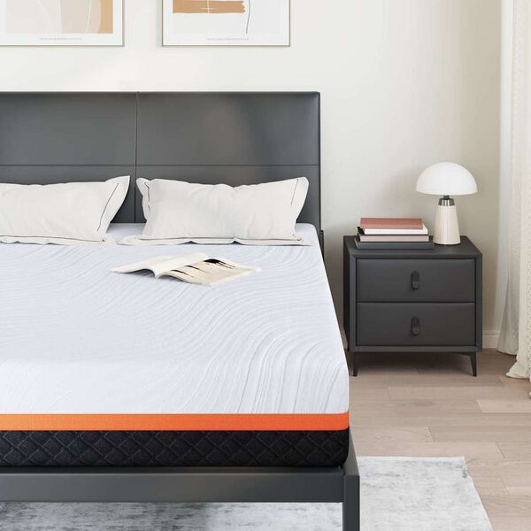 vidaXL Matracis Balts un pelēks 160 x 200 cm Žakarda audums