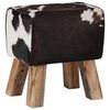 vidaXL sols 40 x 30 x 45 cm Īsta āda Melns un balts