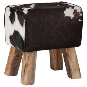vidaXL sols 40 x 30 x 45 cm Īsta āda Melns un balts