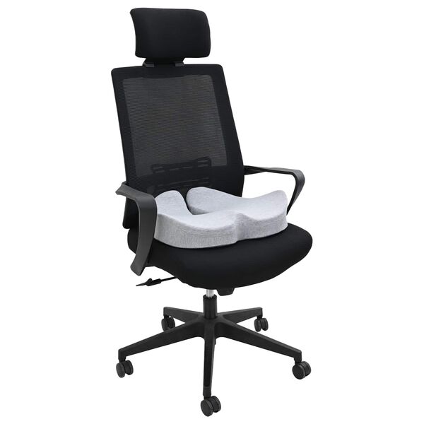 vidaXL Spilvens ar spilvenu Gai&scaron;i pelēks 50 x 43 x 10 cm Kokvilna