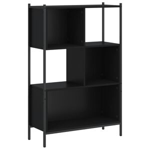 vidaXL grāmatplaukts, melns, 72x28x109 cm, inženierijas koks