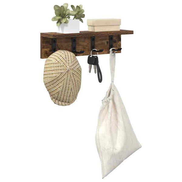 vidaXL Sienas pakaramais Dūmaka ozols 40 x 10,5 x 10,5 cm