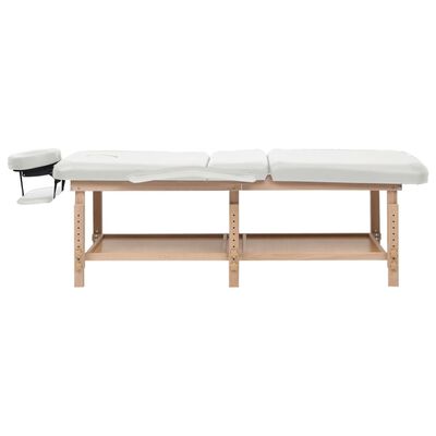 vidaXL 3-zonu masāžas galds, balta mākslīgā āda