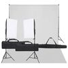 vidaXL fotostudijas komplekts, gaismas un fons