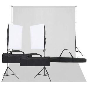 vidaXL fotostudijas komplekts, gaismas un fons