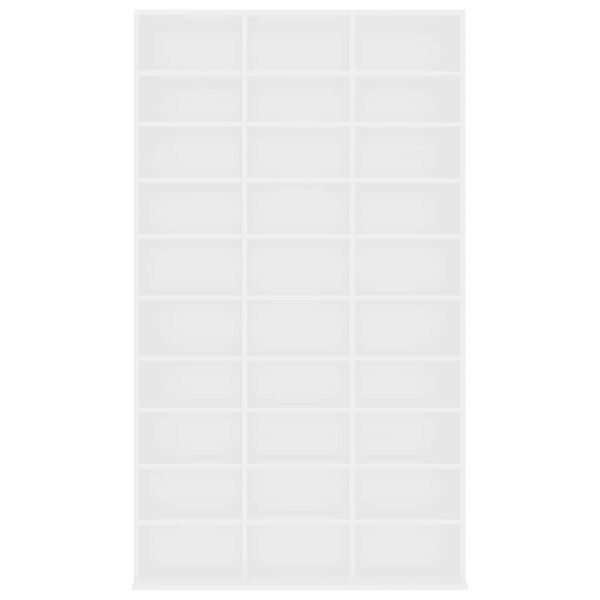 vidaXL CD plaukts, balts, 102x23x177,5 cm, inženierijas koks