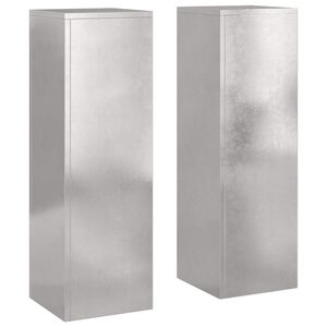 vidaXL Augu statīvs 2 pcs Sudraba 24 x 24 x 75 cm Nerūsējo&scaron;s tērauds