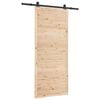 vidaXL Slīdo&scaron;ās durvis Dabiska 80 x 208 cm Priedes masīvkoks
