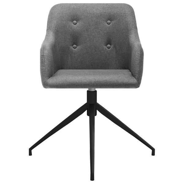 vidaXL grozāmi virtuves krēsli, 2 gab., gai&scaron;i pelēks audums