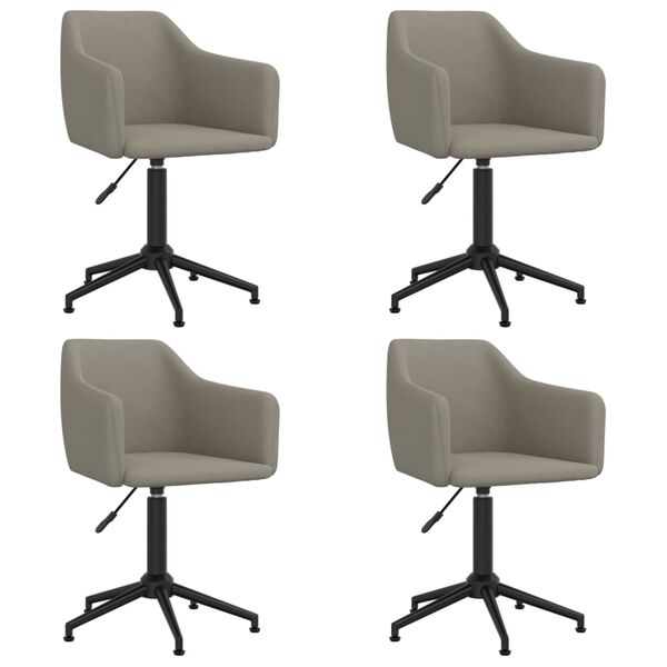 vidaXL grozāmi virtuves krēsli, 4 gab., gai&scaron;i pelēks samts