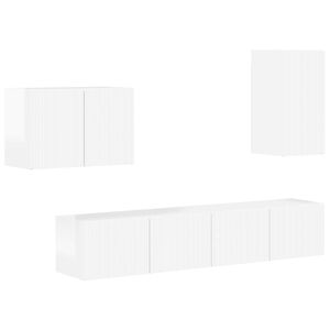 vidaXL Televizora sienas skapja komplekts 4 pcs Inženierijas koks