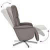 vidaXL masāžas krēsls ar kāju balstu, atgāžams, pelēkbrūns audums