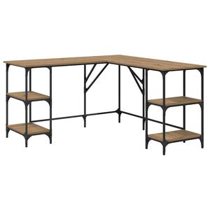vidaXL Galds Artisānā ozols 139 x 139 x 75 cm Inženierijas koks