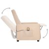vidaXL masāžas krēsls, krēmkrāsas audums