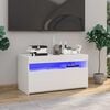 vidaXL TV skapītis ar LED lampiņām, spīdīgi balts, 75x35x40 cm