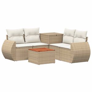 vidaXL Dīvānu komplekts 6 gab. Beige un krēmbalta