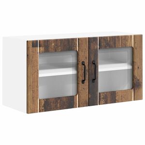 vidaXL Sienas stikla skapis LUCCA Vecs koks 80 x 31 x 40 cm