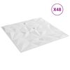vidaXL Sienas paneļi 48 pcs Balts 50 x 50 cm XPS Putu