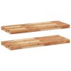 vidaXL sienas plaukti, 2 gb., 100x30x4 cm, eļļas apdare, akācijas koks