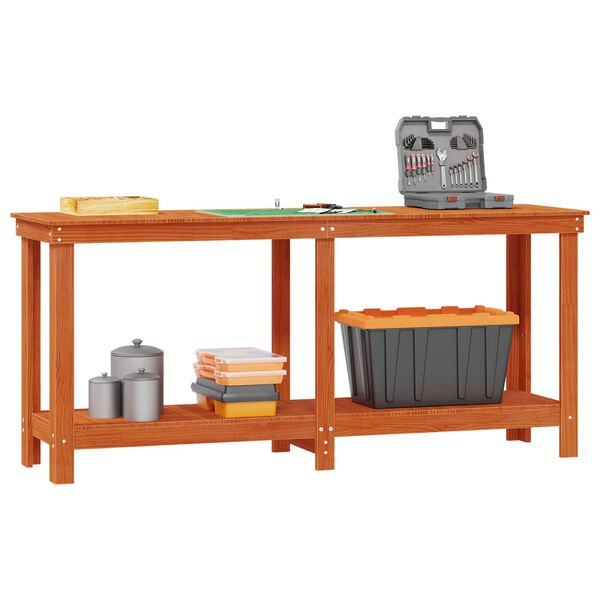 vidaXL Darbagalds Vaska Brūns 180 x 50 x 80 cm Masīvs priedes koks