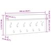 vidaXL Sienas pakaramais Balts 100 x 40 x 12 cm Inženierijas koks