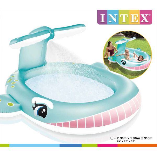 Intex baseins Whale Spray Pool, 201x196x91 cm