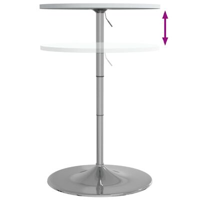 vidaXL bāra galds, 60x60x90 cm, balts, inženierijas koks, tērauds
