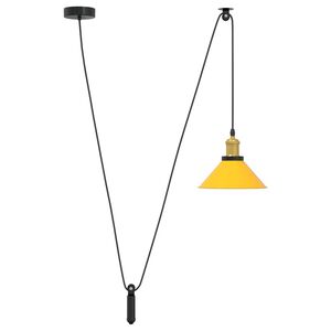 vidaXL piekaramā lampa, regulējams augstums E27 spīdums dzeltens &Oslash;22cm