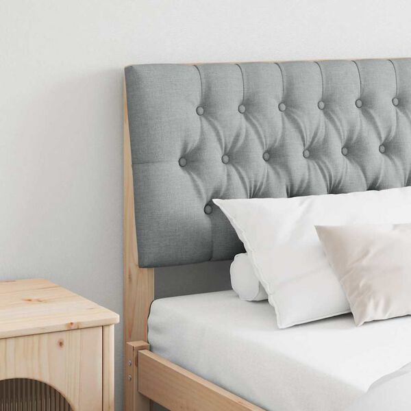 vidaXL Mīkstināts gultas galvgalis Gai&scaron;i pelēks 200 cm