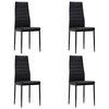 vidaXL virtuves krēsli, 4 gab., melna mākslīgā āda