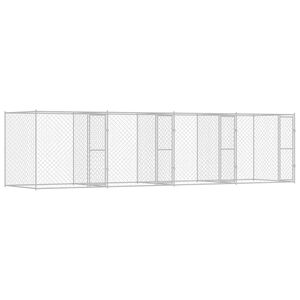 vidaXL Suņu būris Sudraba 800 x 200 x 200 cm Cinkots tērauds