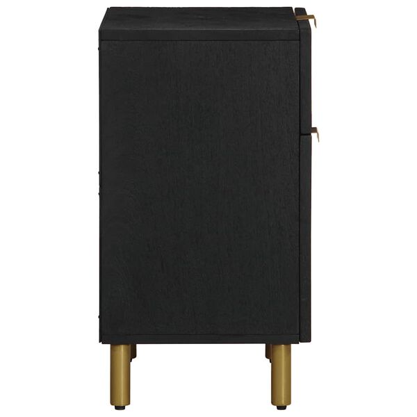 vidaXL naktsskapītis, melns, 50x33x60 cm, inženierijas koks