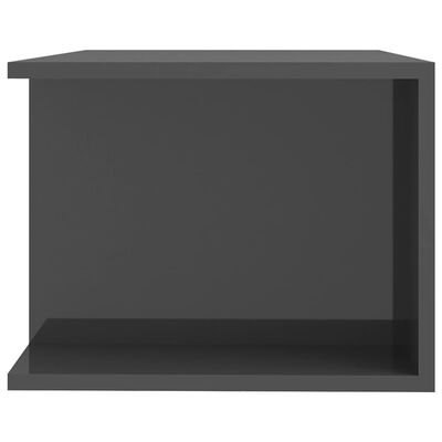 vidaXL TV galdiņš ar LED lampiņām, 90x39x30 cm, spīdīgi pelēks